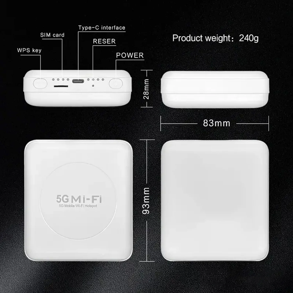 Muvit 5G Portable WiFi Hotspot Dongle MF5605 10000mAh