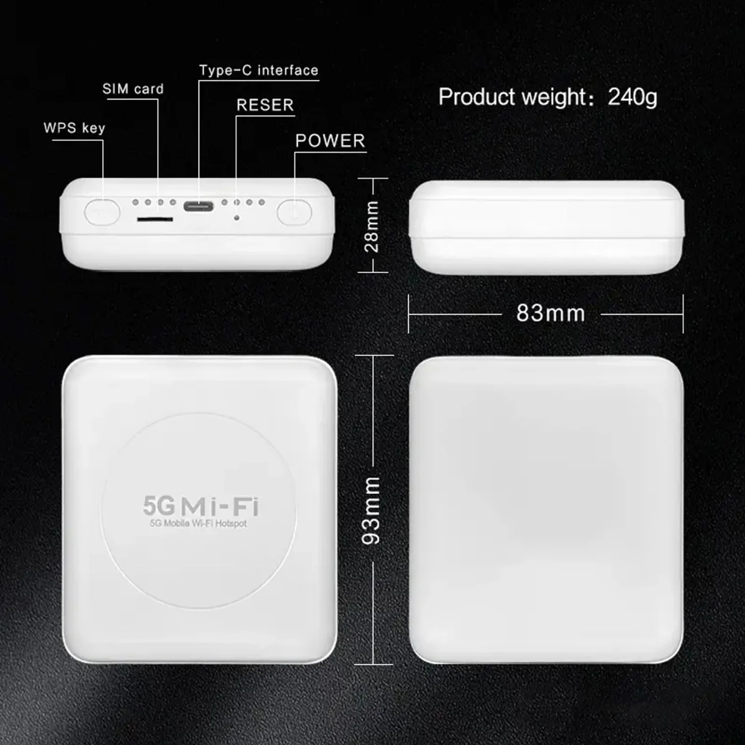Muvit 5G Portable WiFi Hotspot Dongle MF5605 10000mAh