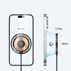Muvit 15W 2-in-1 MagSafe Magnetic Wireless Charger | Transparent Qi Fast Charging Pad for iPhone Series & Android Devices