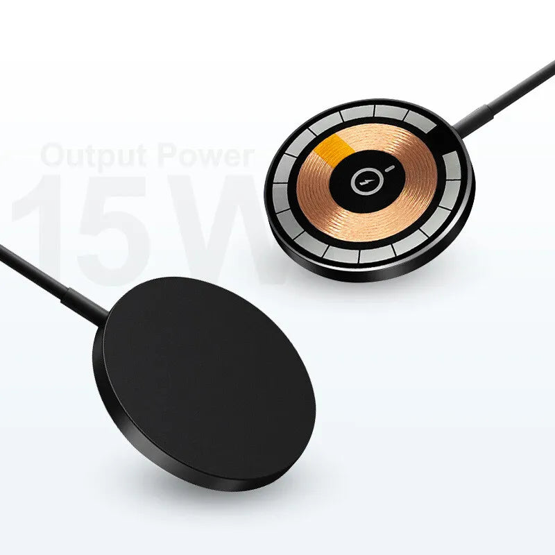 Muvit 15W 2-in-1 MagSafe Magnetic Wireless Charger | Transparent Qi Fast Charging Pad for iPhone Series & Android Devices