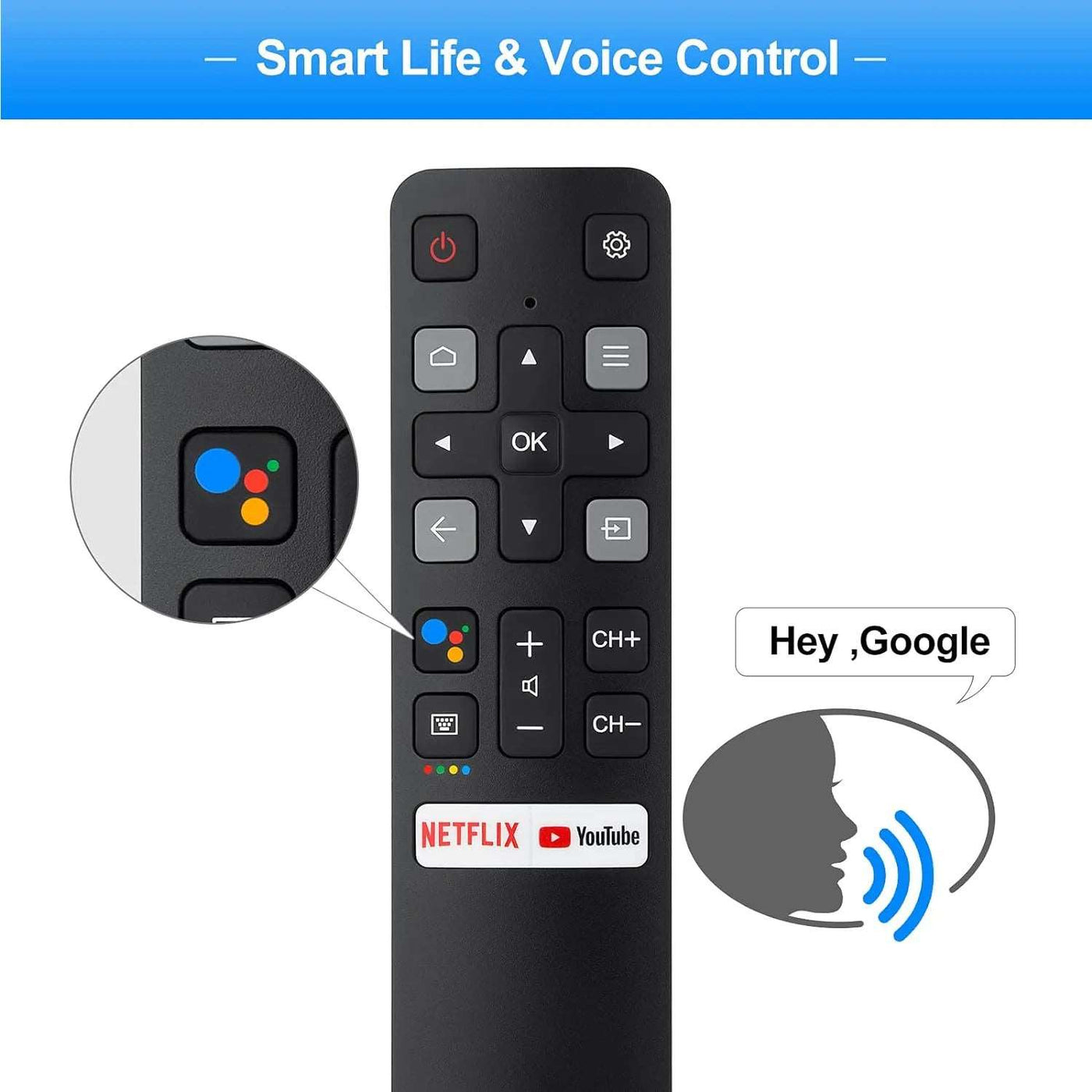 Muvit TCL Smart Tv Remote Control with Voice Control